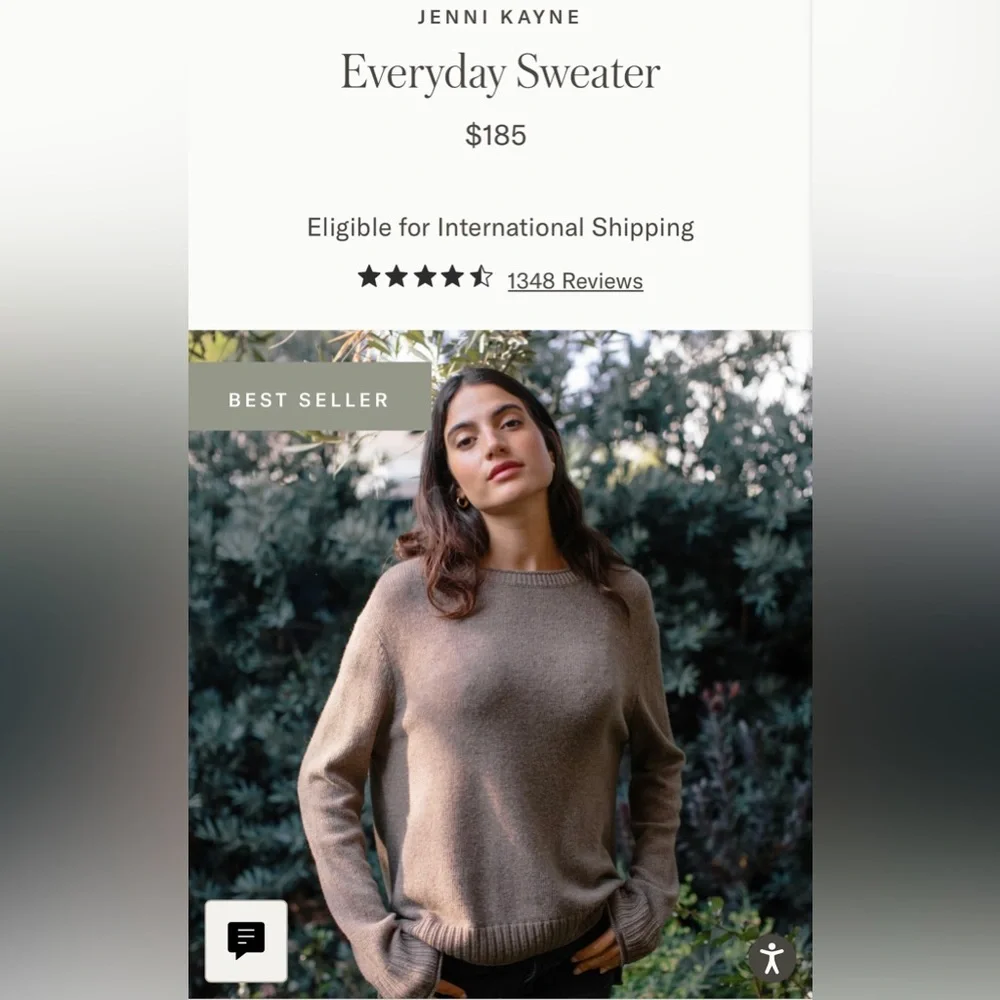 * sold on FB * Jenni Kayne Everyday Sweater Taupe - Picture 8 of 9